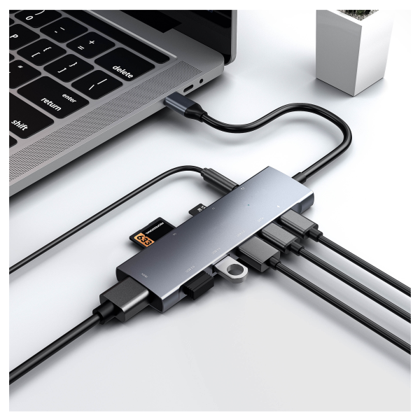 M-Teck 7-in-1 USB-C Hub met HDMI + 3 x USB3.0 + USB-C (opladen) + SD/Micro SD + 3.5mm Audio - Afbeelding 3