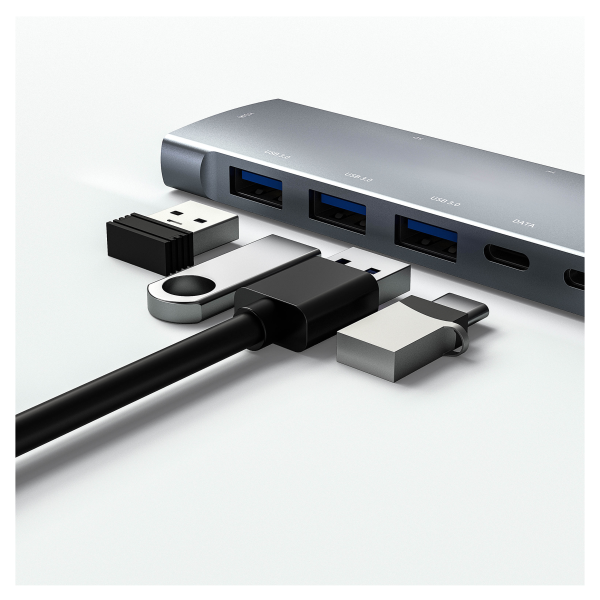 M-Teck 7-in-1 USB-C Hub met HDMI + 3 x USB3.0 + USB-C (opladen) + SD/Micro SD + 3.5mm Audio - Afbeelding 4