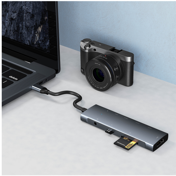 M-Teck 7-in-1 USB-C Hub met HDMI + 3 x USB3.0 + USB-C (opladen) + SD/Micro SD + 3.5mm Audio - Afbeelding 5