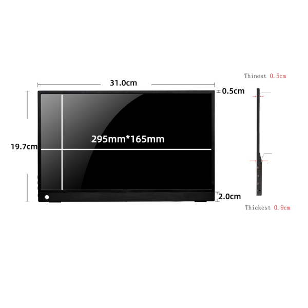 M-TECK USB-C Monitor 13.3 inch FHD met extra HDMI aansluiting - Afbeelding 5