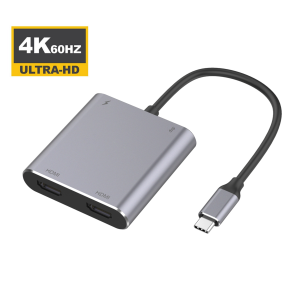 M-TECK Compact USB-C naar 2 x HDMI + USB 3.0 + USB-C (Opladen)