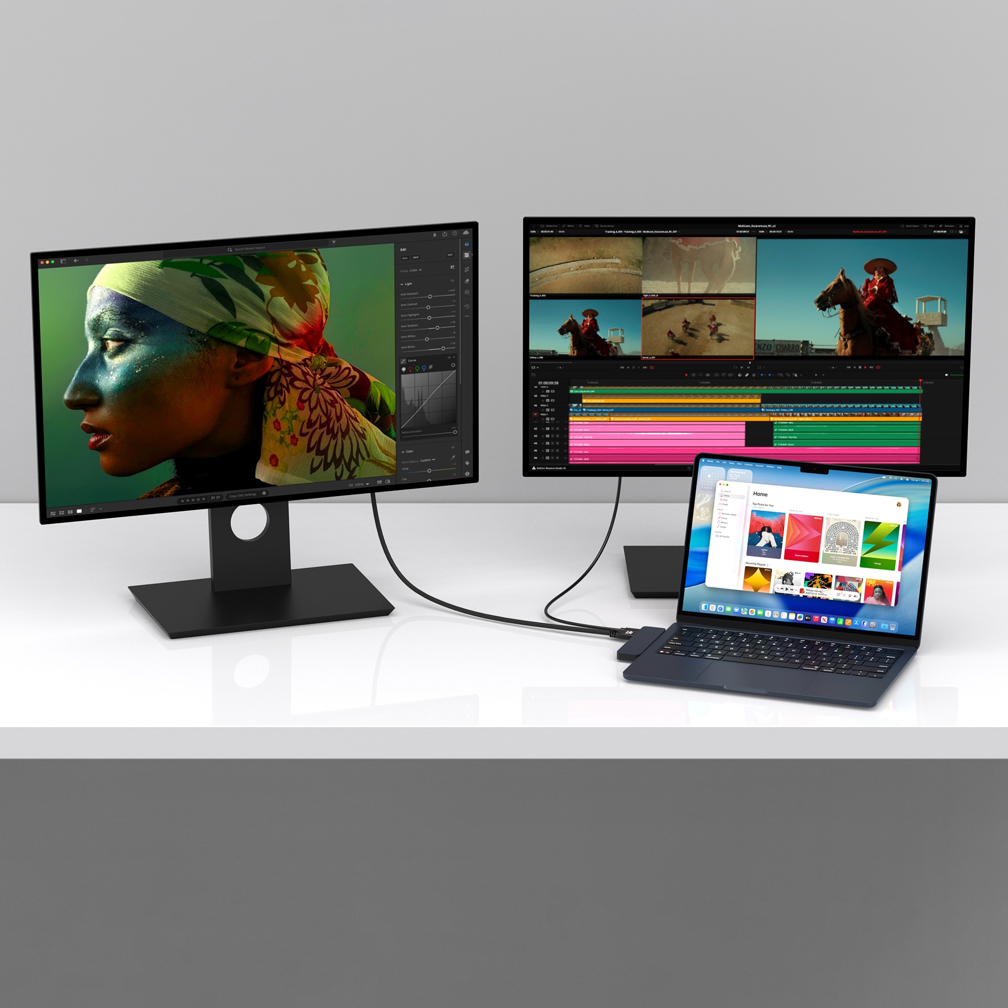 M-TECK MacBook Air | Pro Dock - Hub met HDMI 4K - Thunderbolt - 2 x USB3.0 - SD/MicroSD - (Kleur: Midnight) - Voor alle M-series - Afbeelding 6