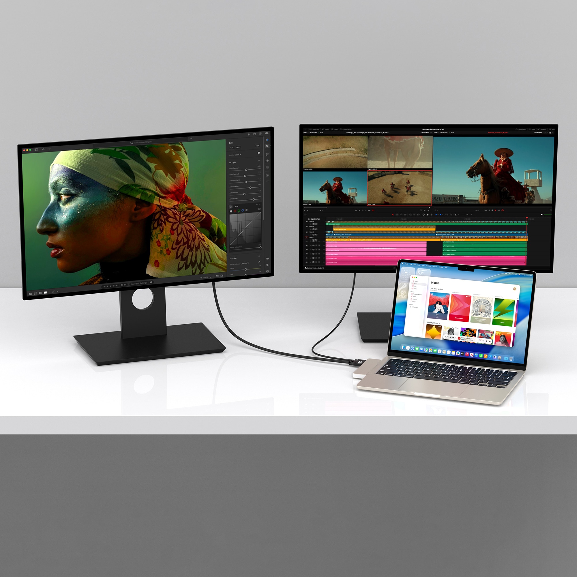 M-TECK MacBook Air | Pro Dock - Hub met HDMI 4K - Thunderbolt - 2 x USB3.0 - SD/MicroSD - (Kleur: Starlight) - Voor alle M-series - Afbeelding 8