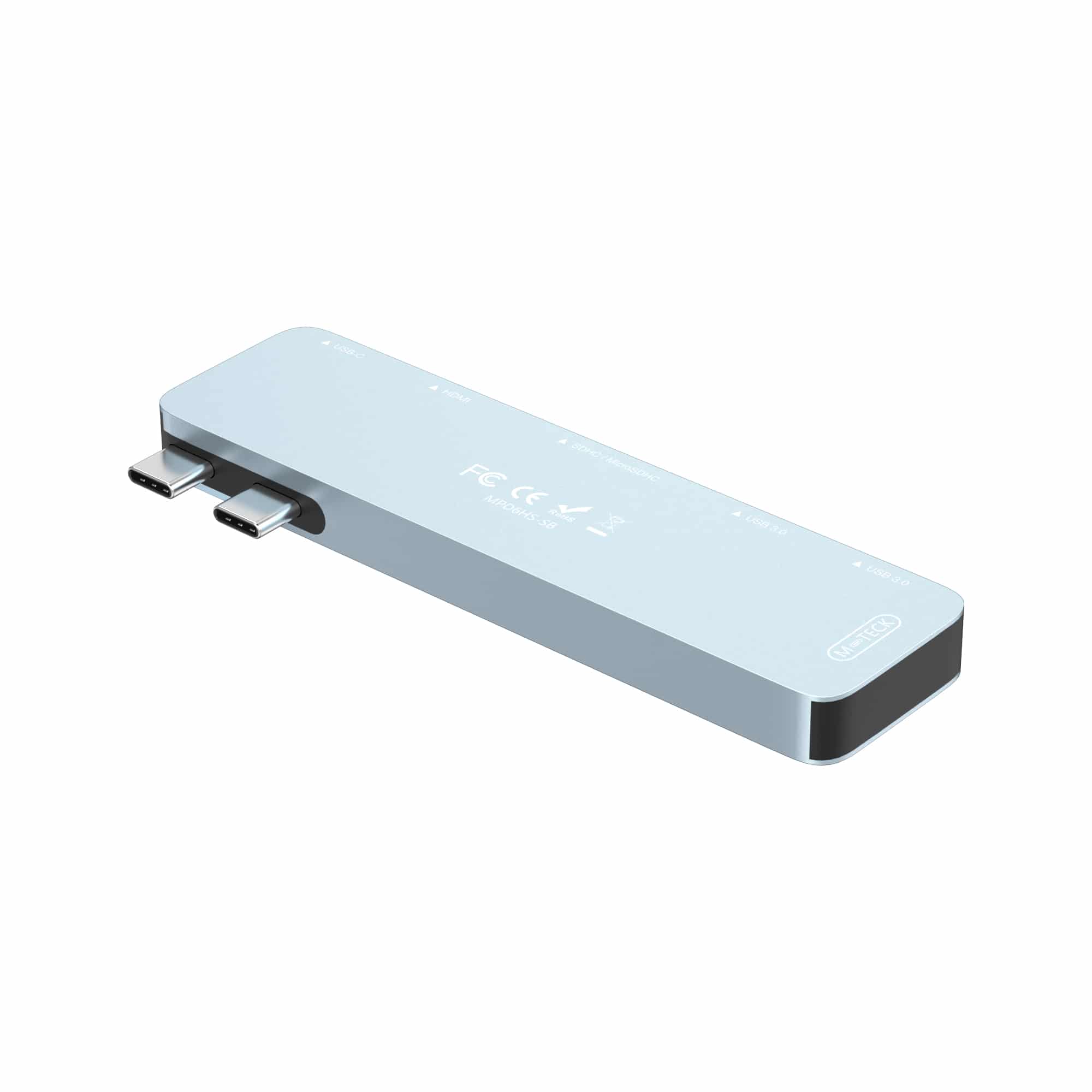 M-TECK MacBook Air | Pro Dock - Hub met HDMI 4K - Thunderbolt - 2 x USB3.0 - SD/MicroSD - (Kleur: Sky Blue) - Voor alle M-series - Afbeelding 9