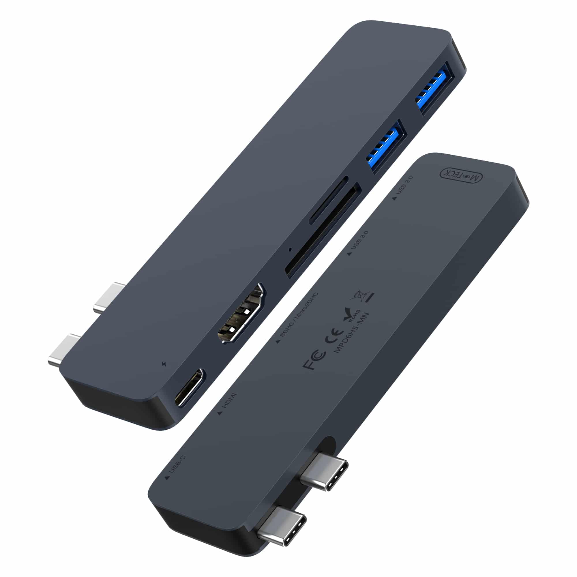 M-TECK MacBook Air | Pro Dock - Hub met HDMI 4K - Thunderbolt - 2 x USB3.0 - SD/MicroSD - (Kleur: Midnight) - Voor alle M-series - Afbeelding 11