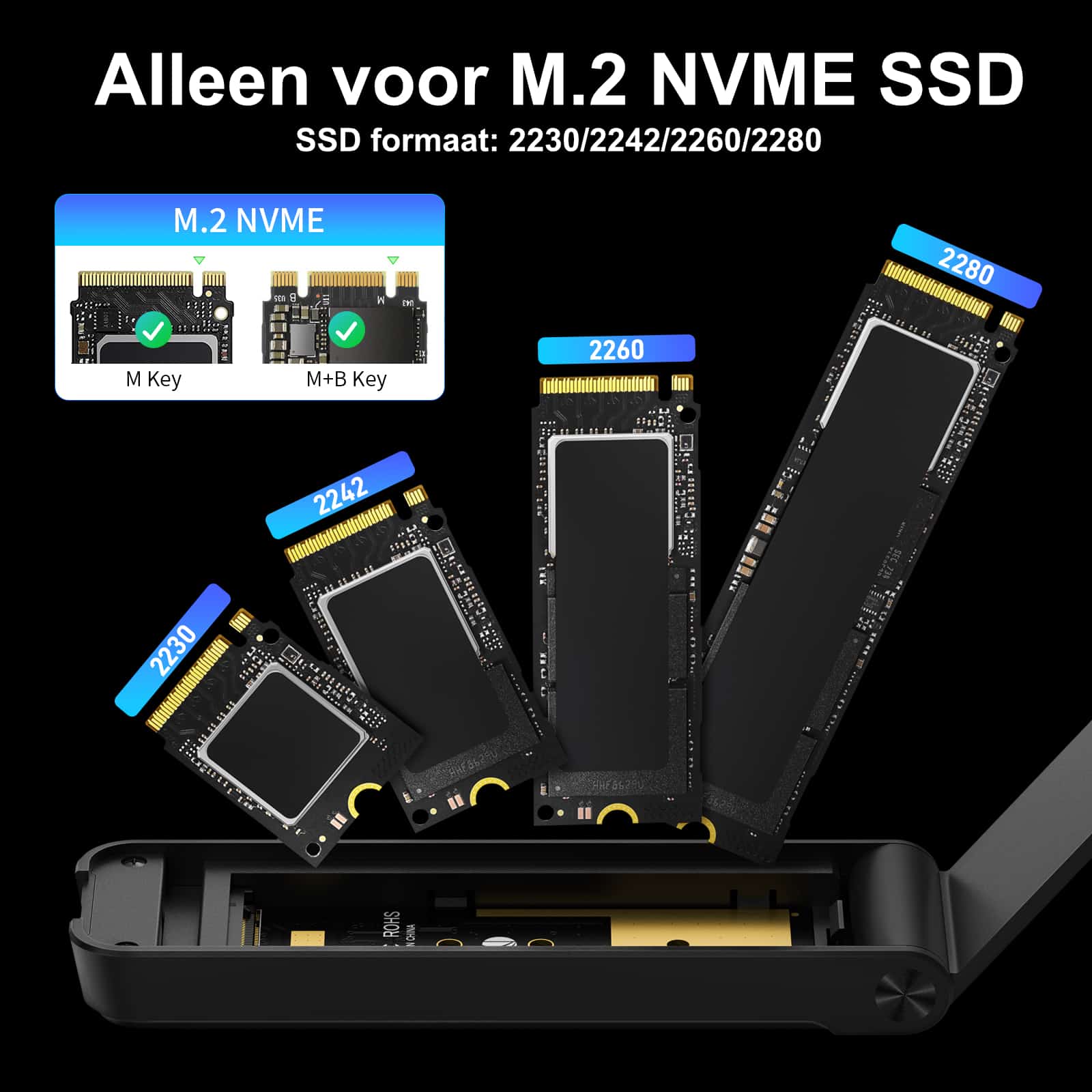 M-TECK M.2 NVMe SSD Behuizing USB 3.2 - 10 Gbps - Afbeelding 4