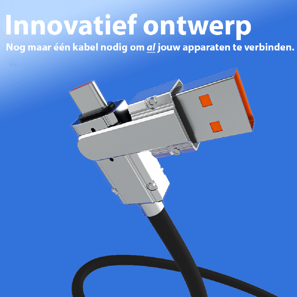 3-in-1 USB multikabel (Pro versie) met USB-C, Lightning en Micro-USB - Afbeelding 5