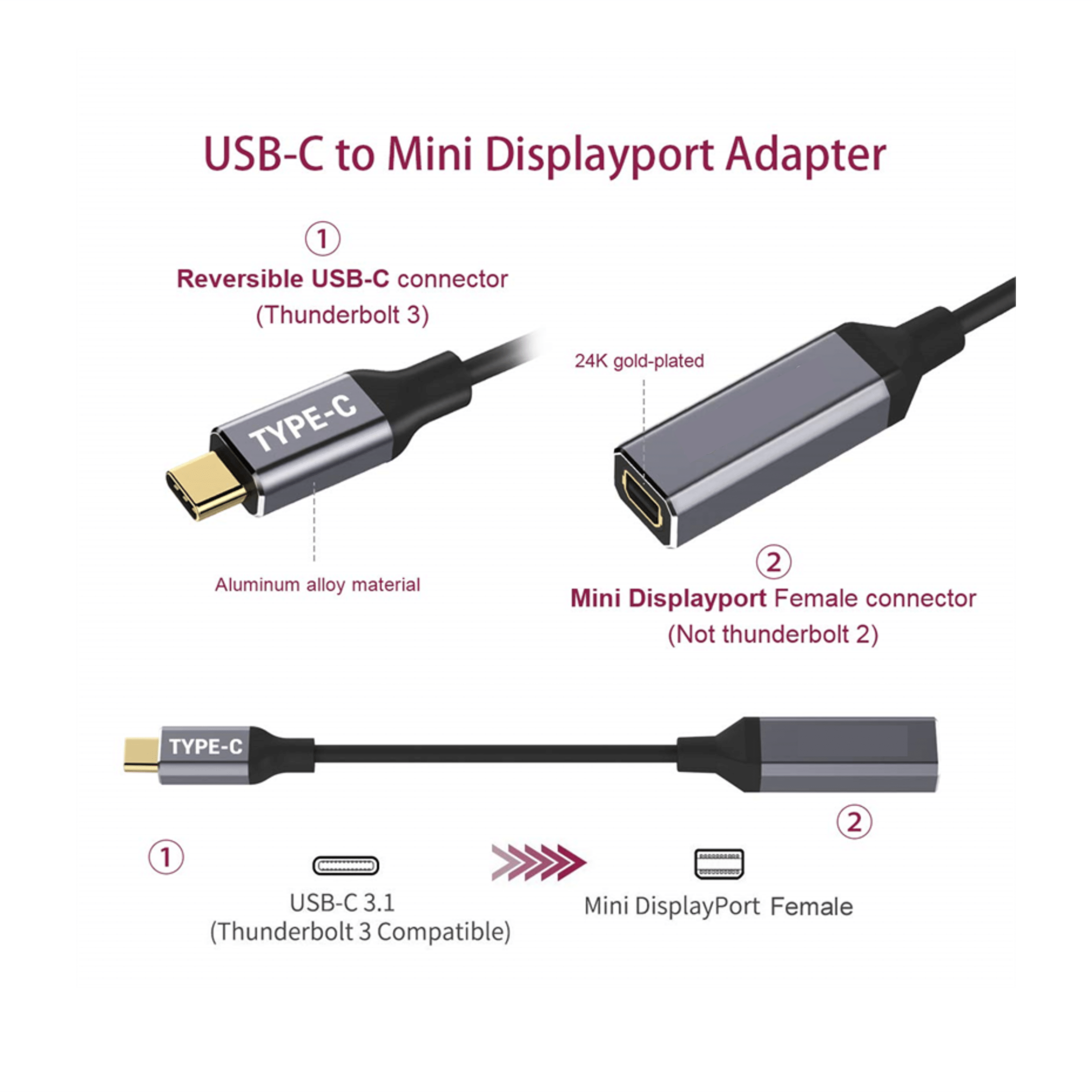 USB-C naar mini-DisplayPort adapter - Afbeelding 3