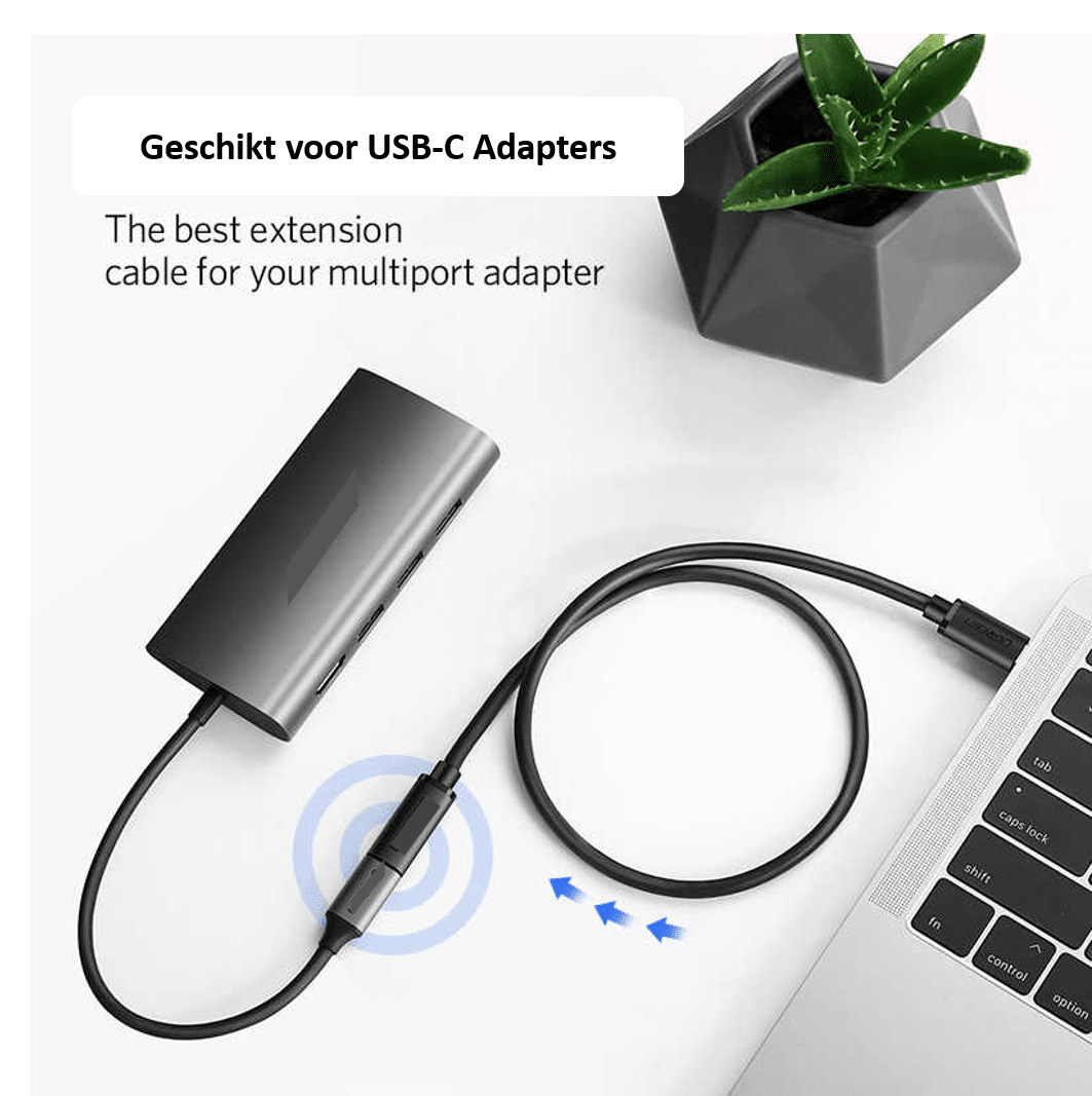 USB-C naar USB-C Verlengkabel voor Dock, Hub of Adapter - Afbeelding 2