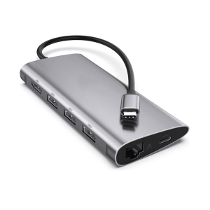 M-TECK 8-in-1 USB-C Hub Docking Station met HDMI + 3 x USB-3.0 + USB-C (Opladen)+ SD/Micro SD + Ethernet
