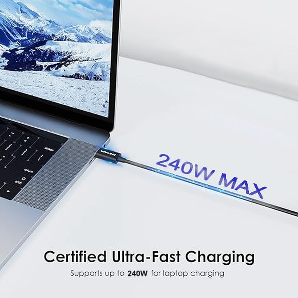 Thunderbolt 5 kabel 80 Gbit/s + 240W opladen + Video (100cm) - Afbeelding 4