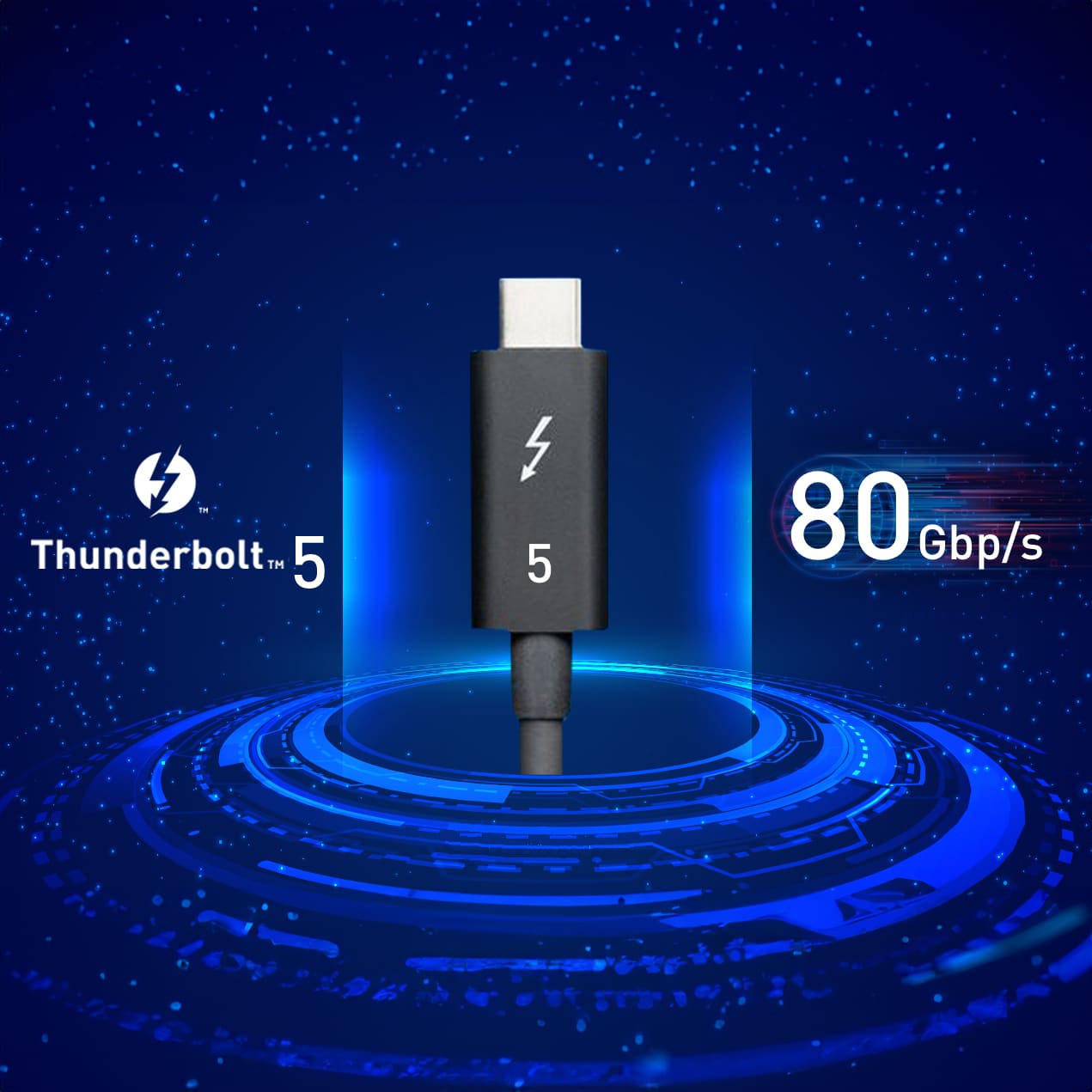 Thunderbolt 5 kabel 80 Gbit/s + 240W opladen + Video (100cm) - Afbeelding 7