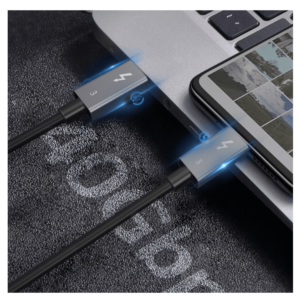 Thunderbolt 3 kabel 40Gbit/s + 100W opladen + Video (80cm) - Afbeelding 5