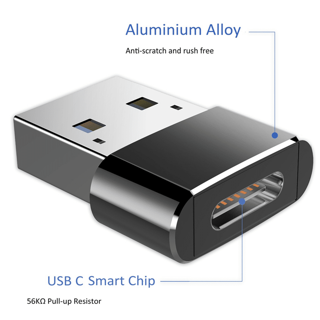 USB-A 2.0 naar USB-C koppelstukje - Afbeelding 2